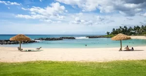 Hawaii radioumbrellas overlooking blue waters