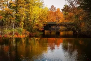 Massachusetts lake in Fall