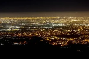 California San Jose at night - aerial view