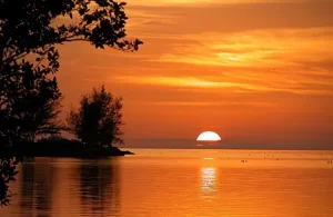Florida - Key West - orange sunset over ocean