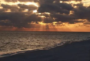 Florida sunset with clouds obscuring sun