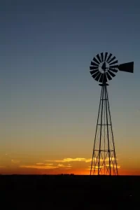 Kansas - windmill and sunset
