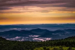 North Carolina mountains and sunrise