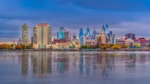 Philadelphia cityscape on waterfront
